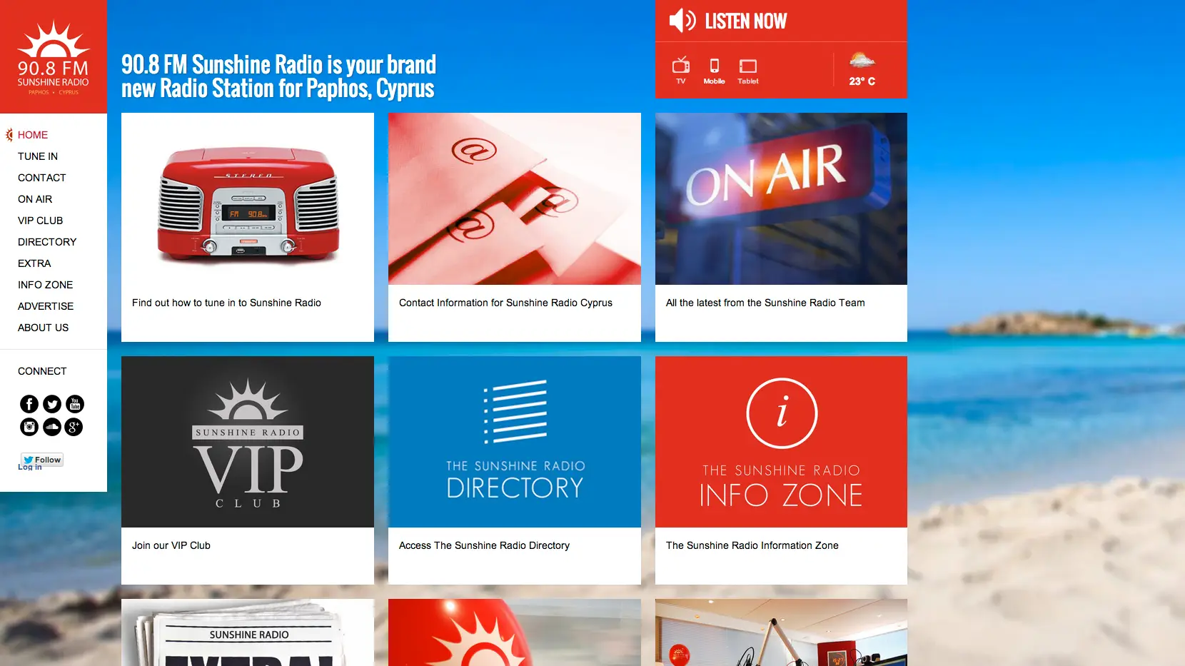 90.8FM Sunshine Radio Cyprus -Original Website